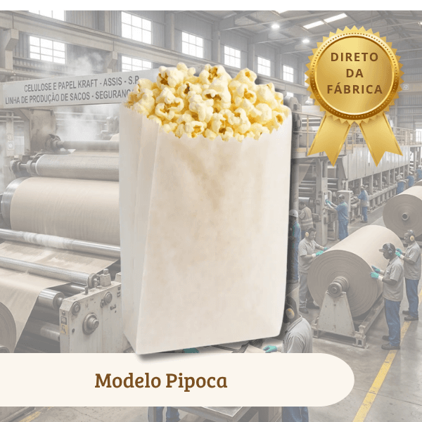 Saco Papel Branco Pipoca 1