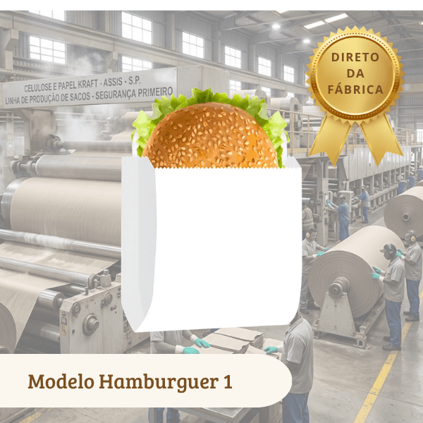Saco Papel Branco Hamburguer 1